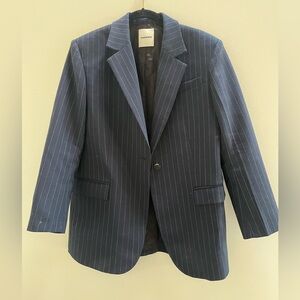 Sandro Navy Blue Pinstripe ‘Diane’ Blazer